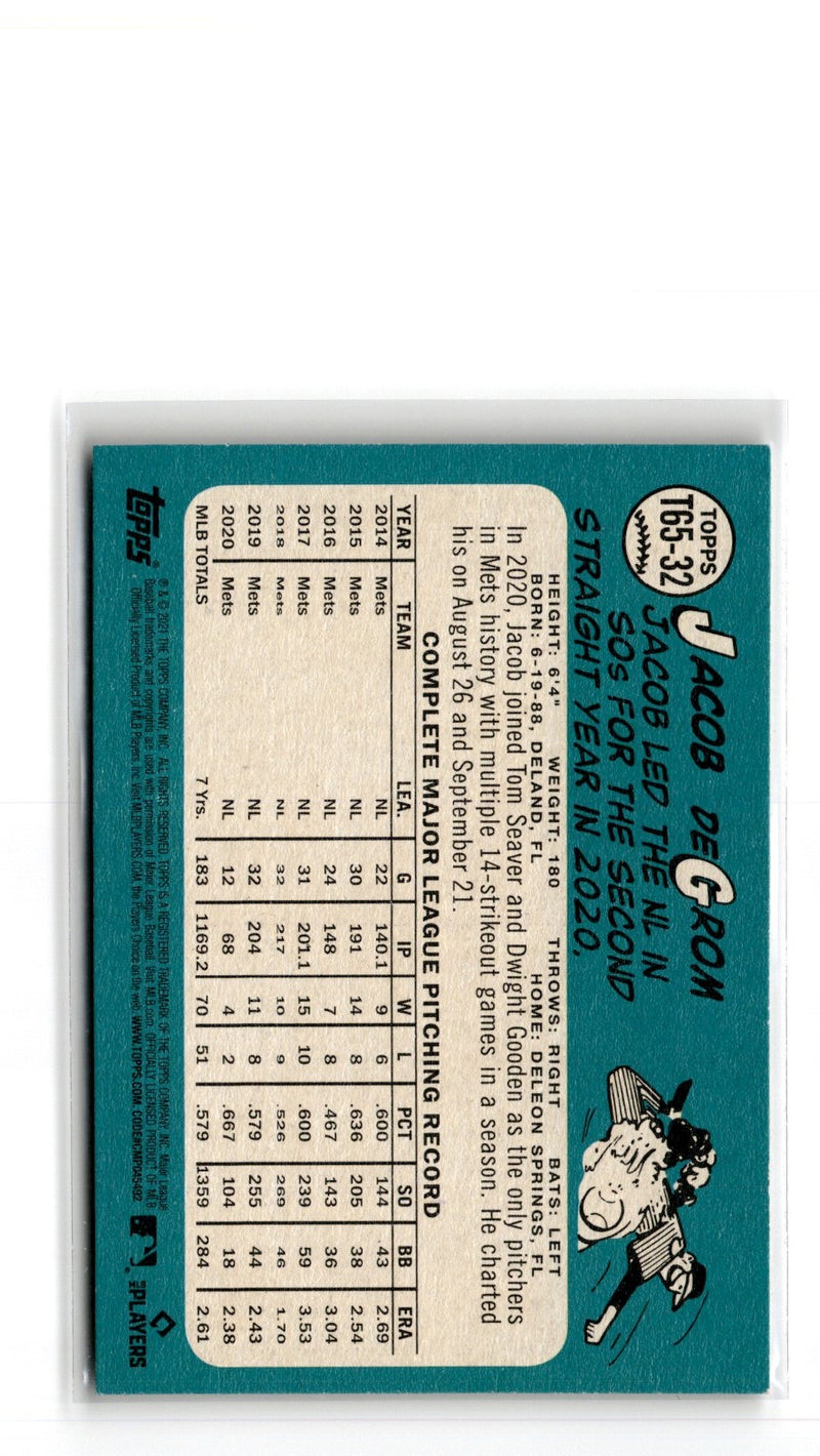 2021 Topps 1965 Redux Jacob deGrom