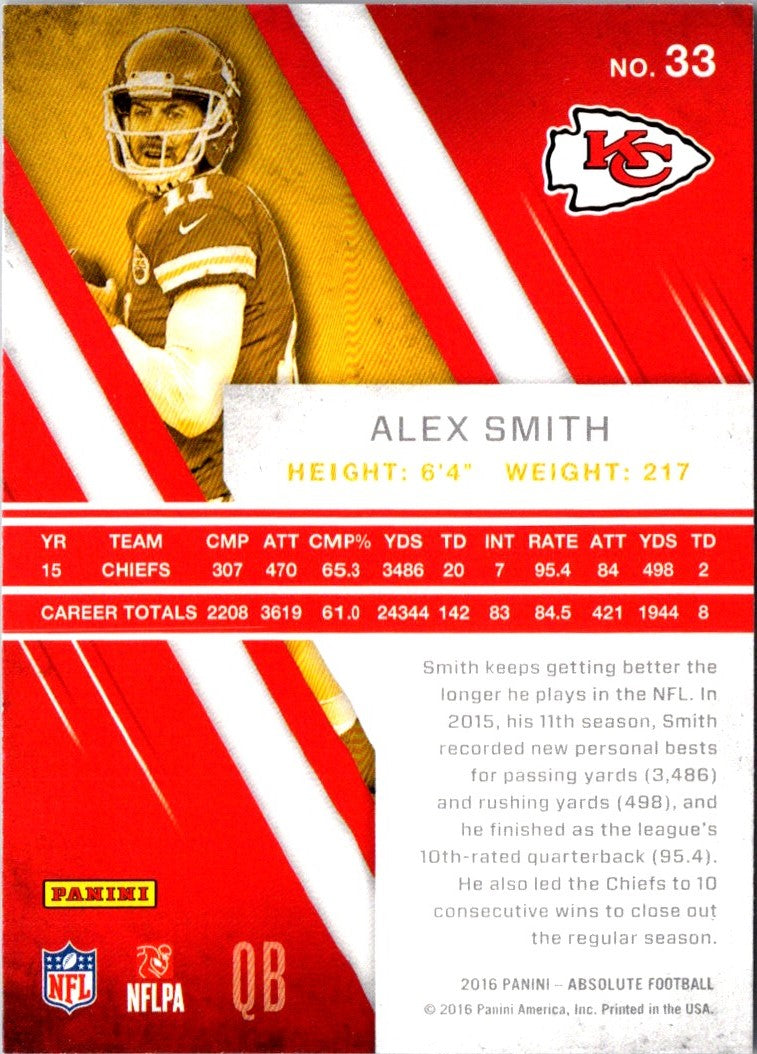 2016 Panini Absolute Alex Smith