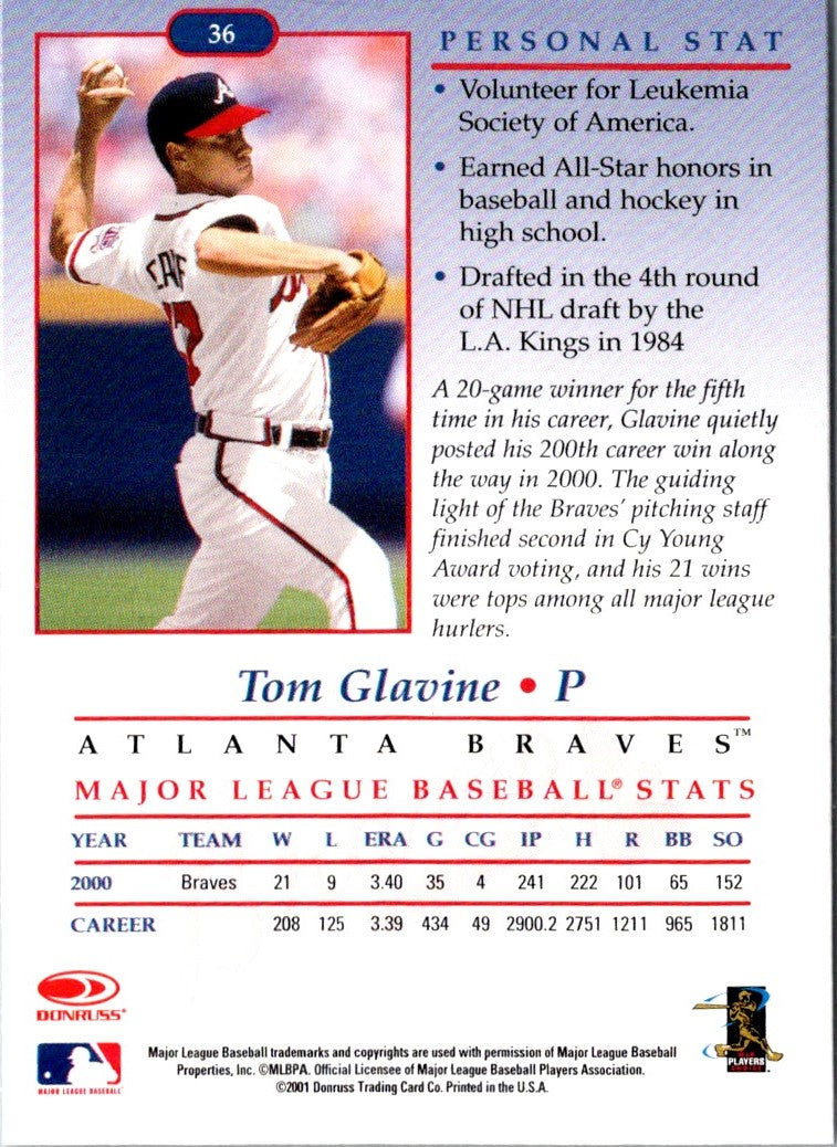 2001 Donruss Tom Glavine