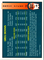 1992 Front Row Draft Picks Greg Dennis #18
