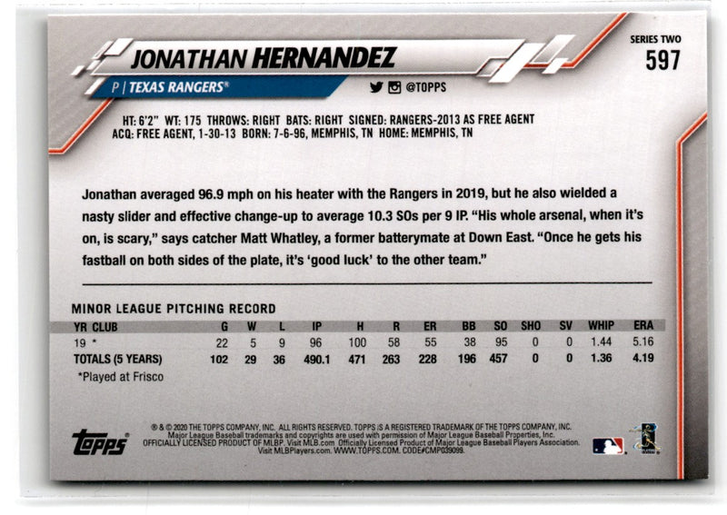 2020 Topps Jonathan Hernandez