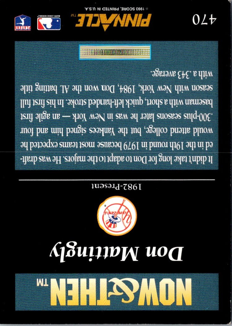 1993 Pinnacle Don Mattingly