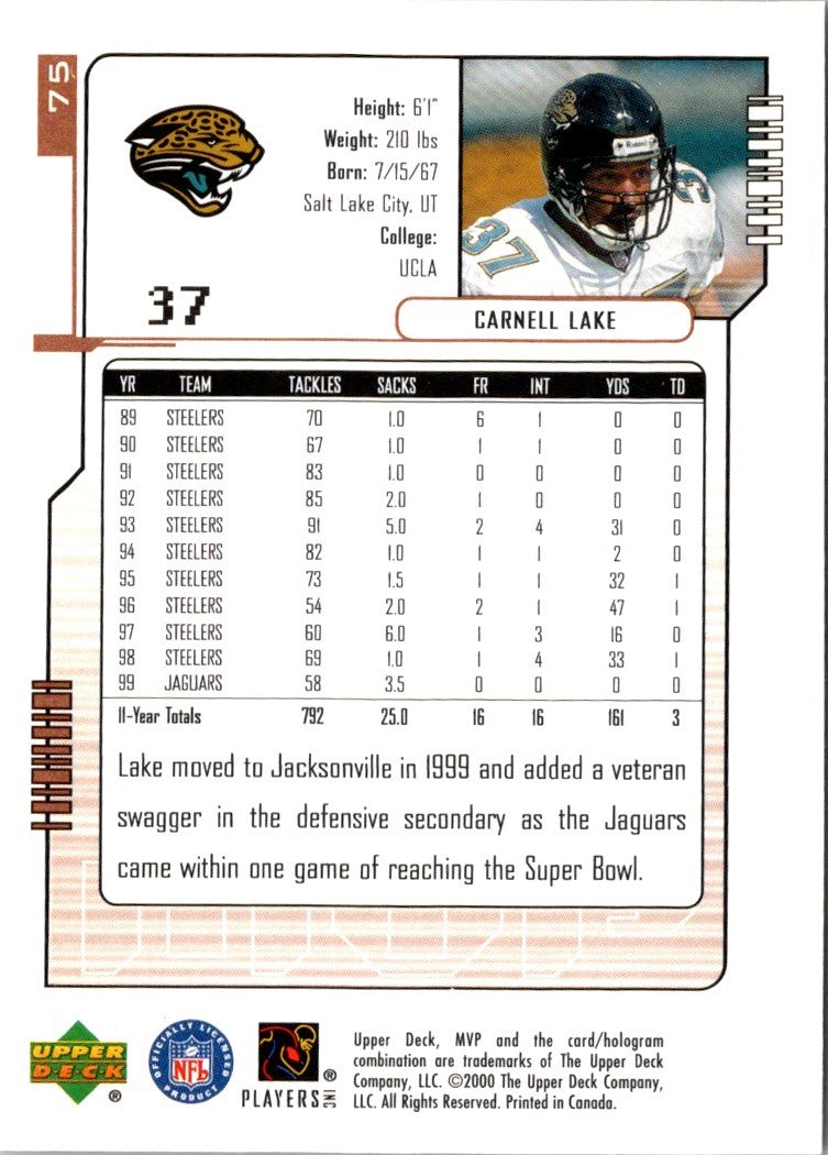 2000 Upper Deck MVP Carnell Lake