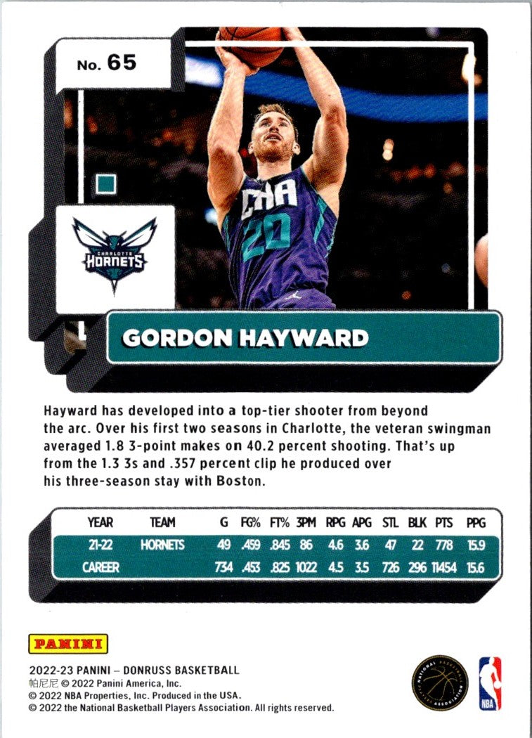 2022 Donruss Gordon Hayward