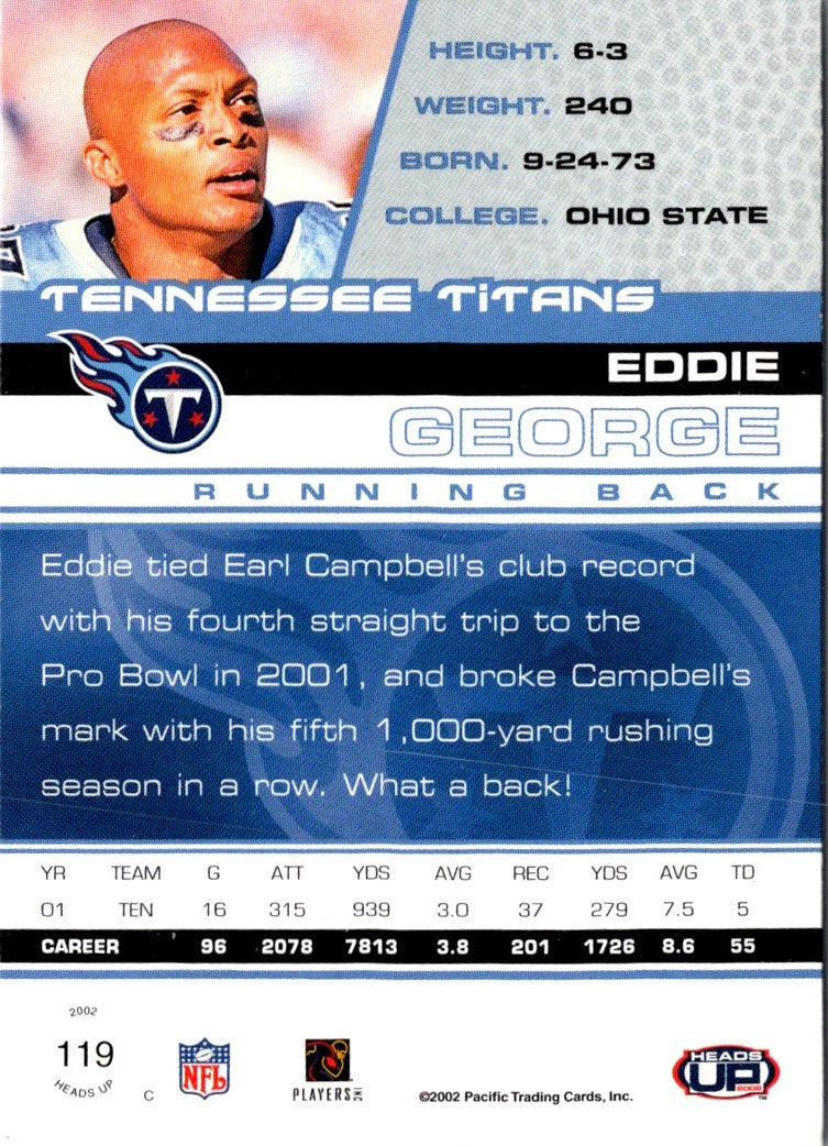 2002 Pacific Heads Up Eddie George