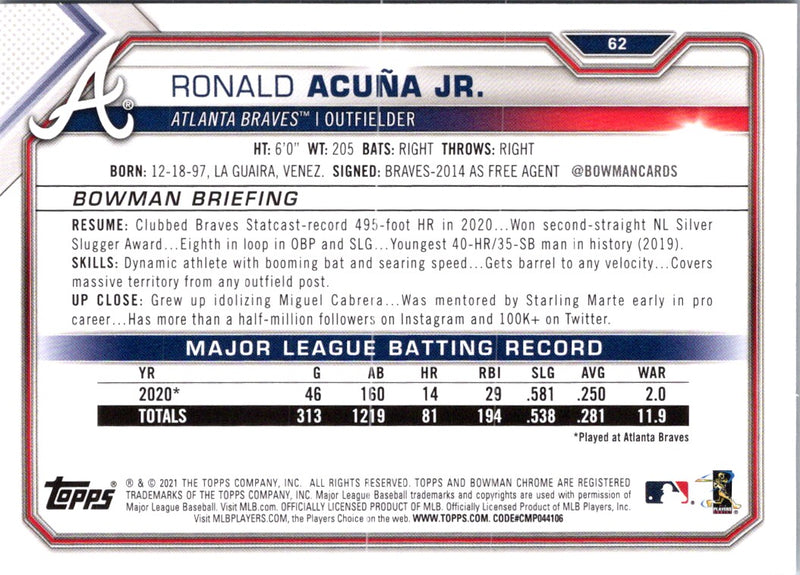 2021 Bowman Ronald AcuÃ±a Jr.