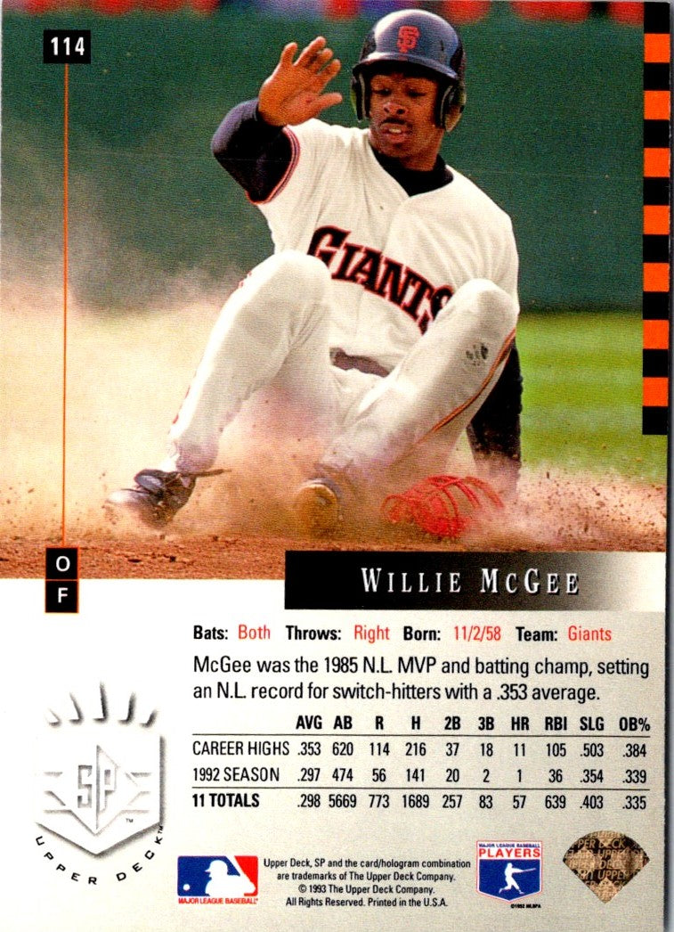1993 SP Willie McGee