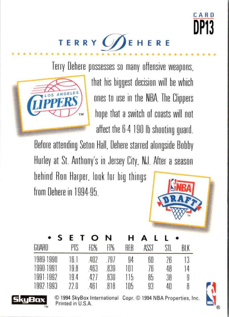 1993 SkyBox Draft Picks Terry Dehere