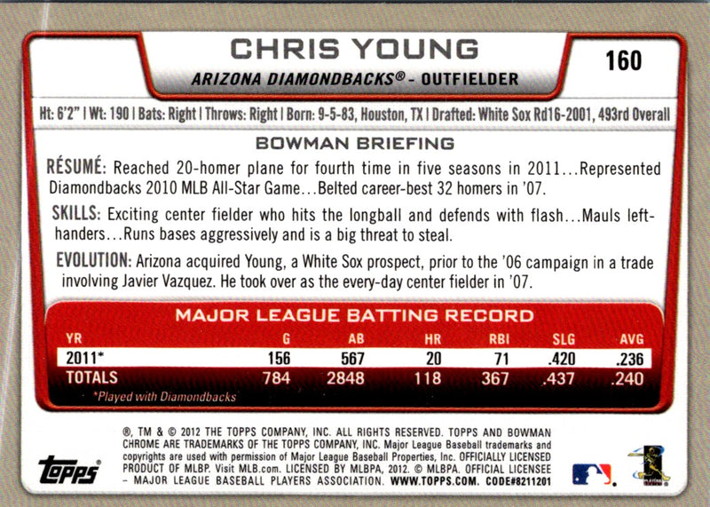 2012 Bowman Chrome Chris Young