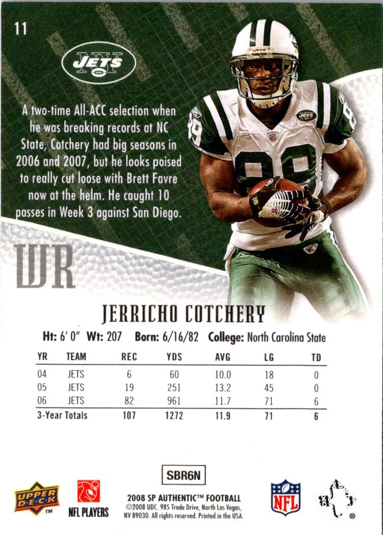 2008 SP Authentic Jerricho Cotchery