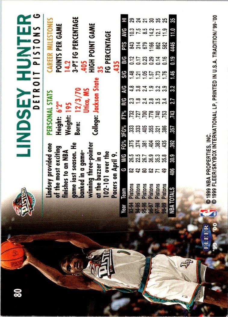 1999 Fleer Tradition Lindsey Hunter
