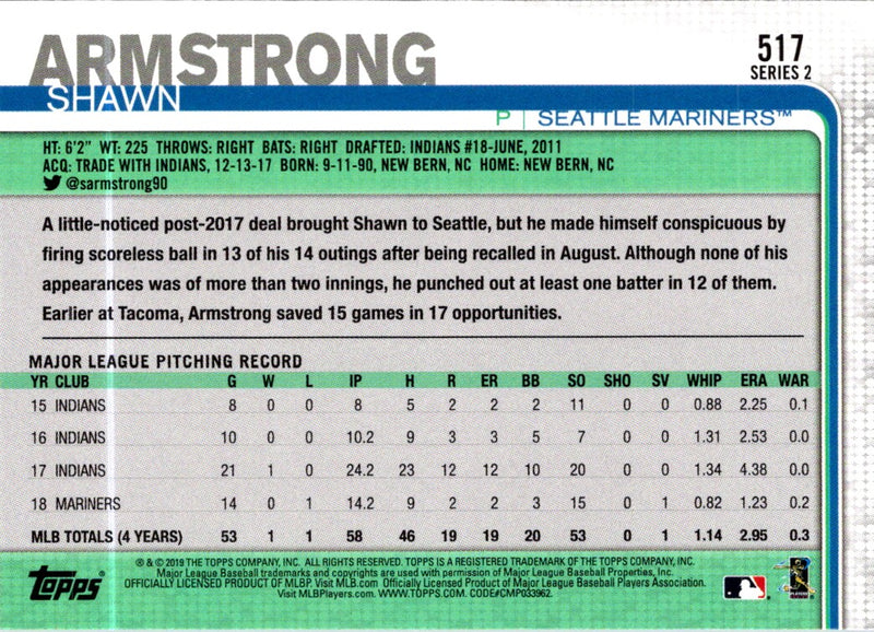 2019 Topps Shawn Armstrong