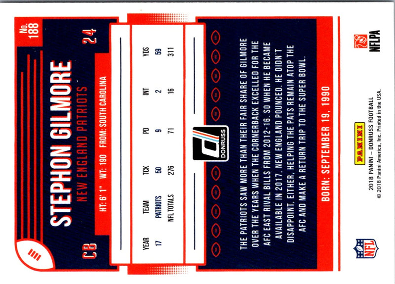 2018 Donruss Stephon Gilmore
