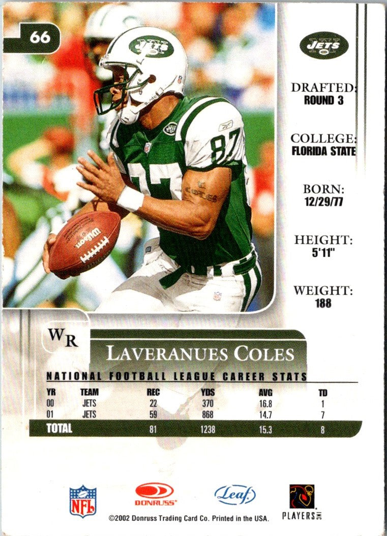2002 Leaf Rookies & Stars Laveranues Coles