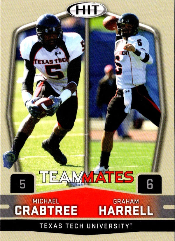 2009 SAGE HIT Glossy Michael Crabtree/Graham Harrell #55