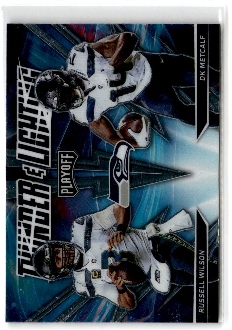 2021 Panini Playoff Thunder & Lightning Blue DK Metcalf/Russell Wilson