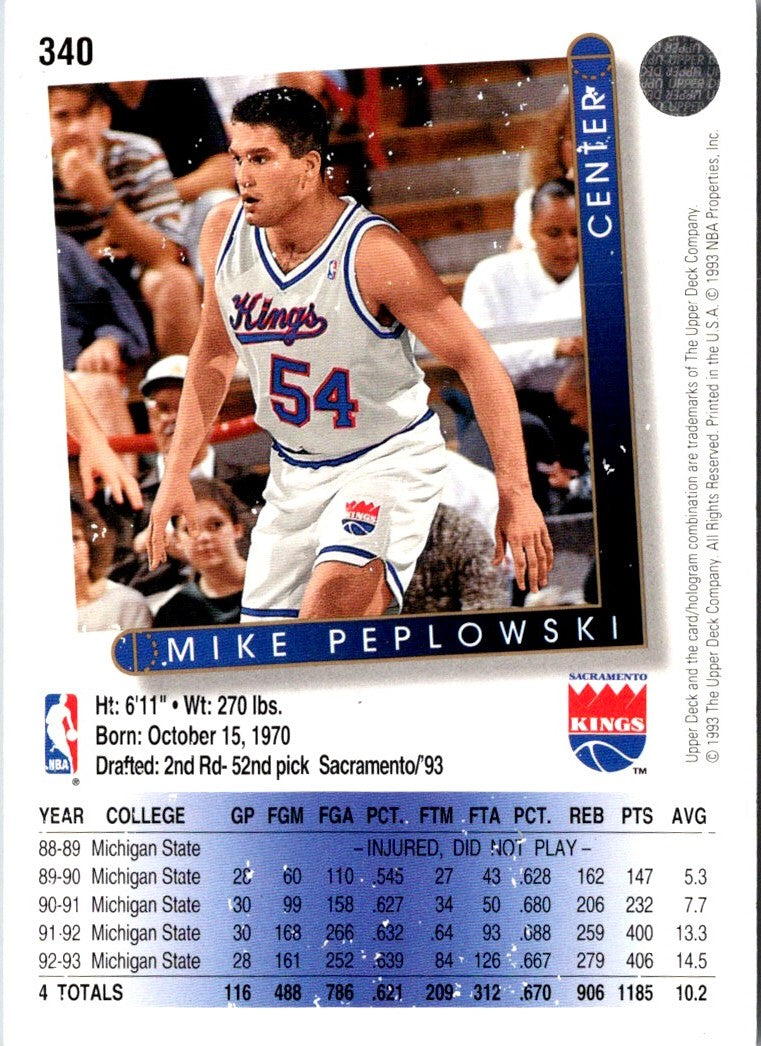 1993 Upper Deck Mike Peplowski