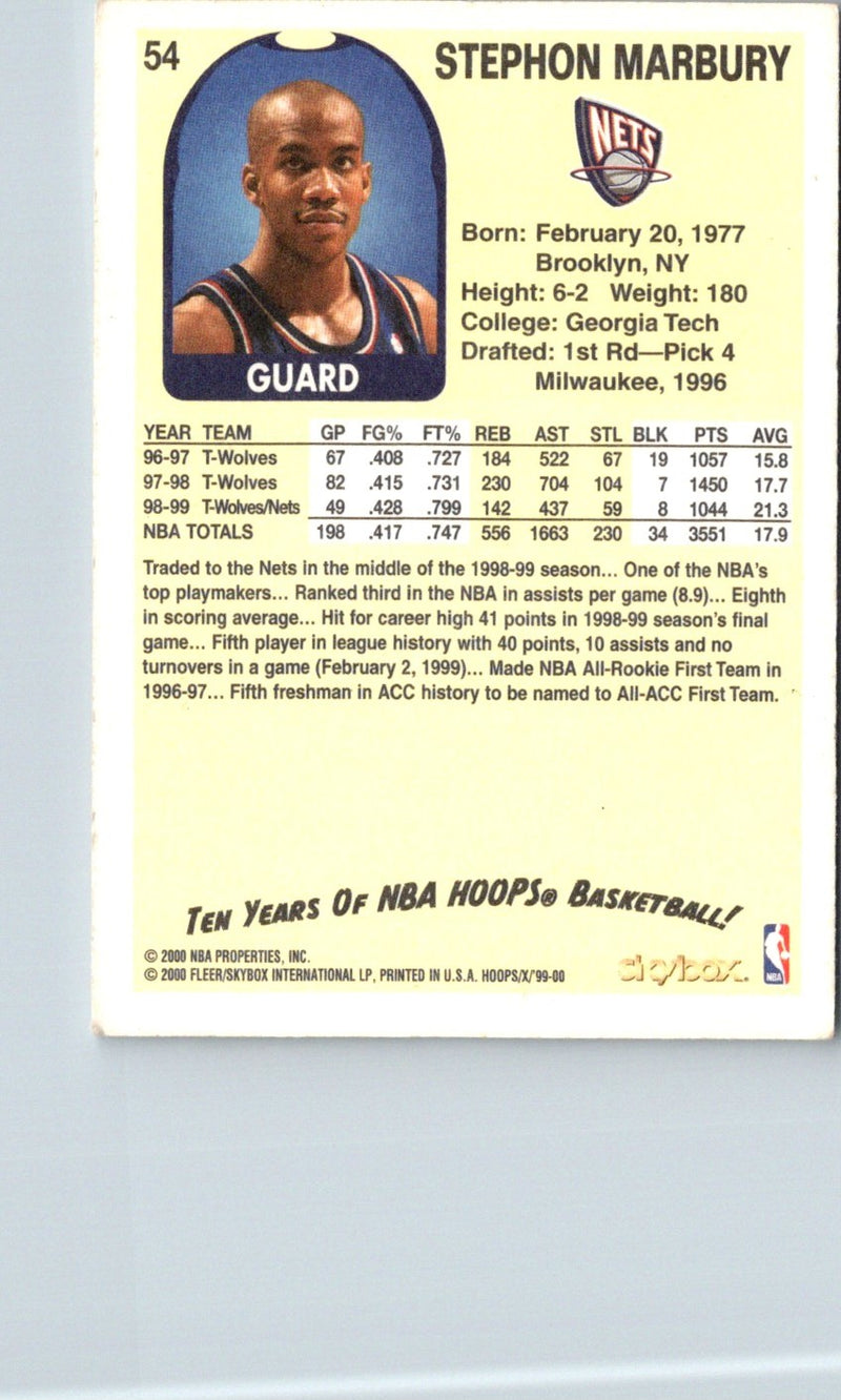 1999 Hoops Decade Stephon Marbury