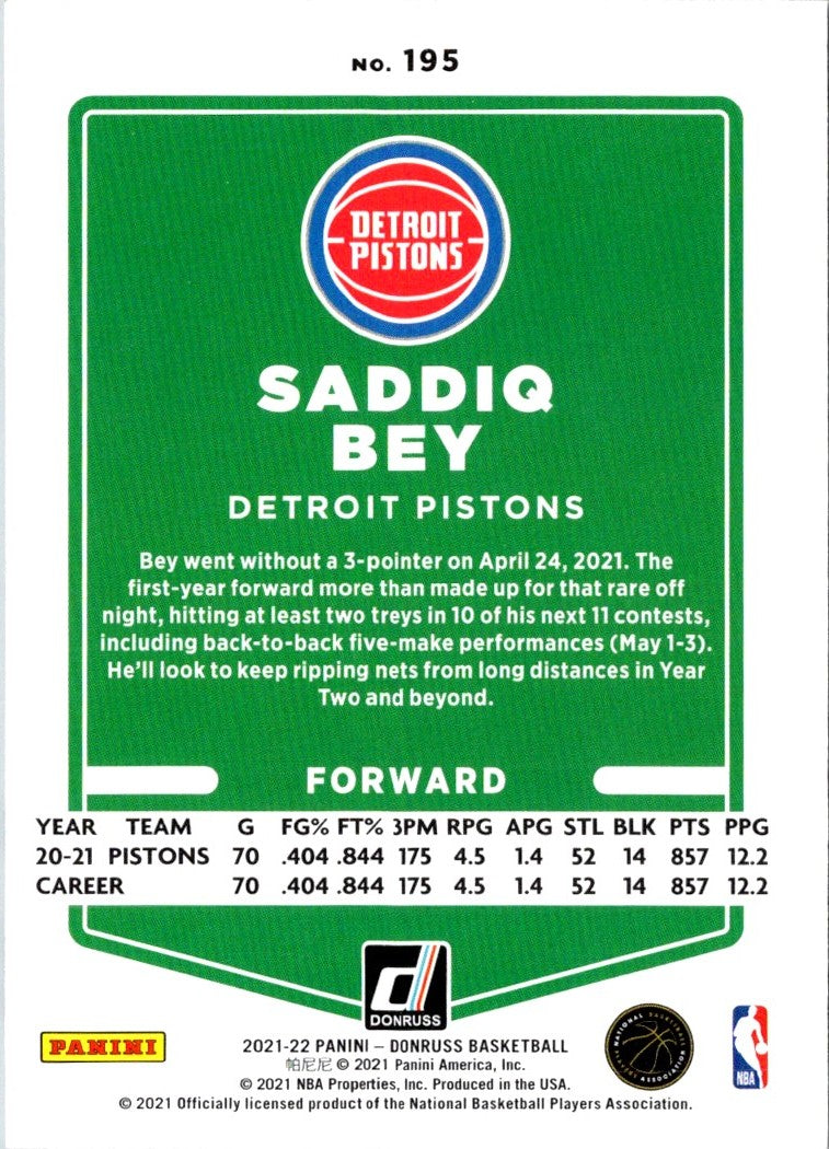 2021 Donruss Saddiq Bey