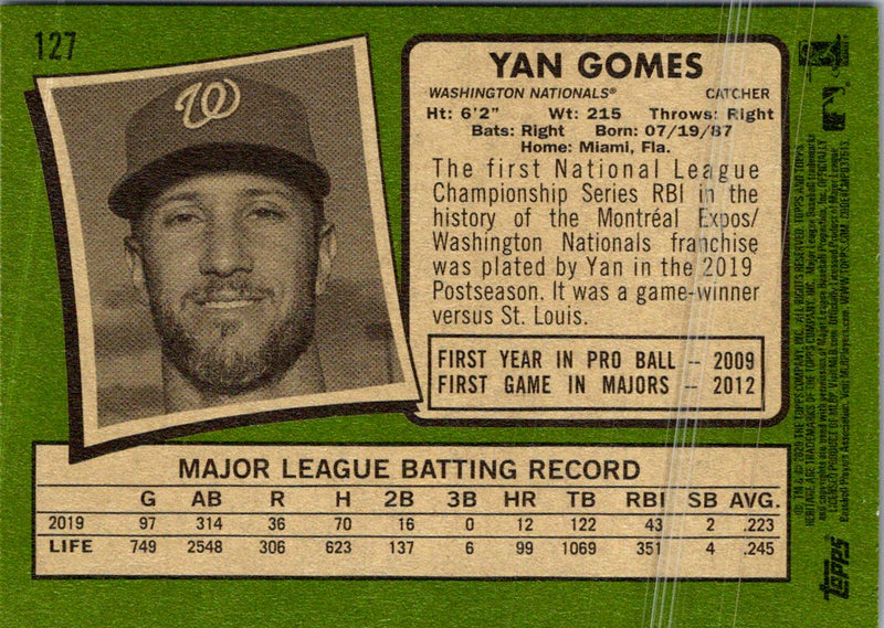 2020 Topps Heritage Yan Gomes