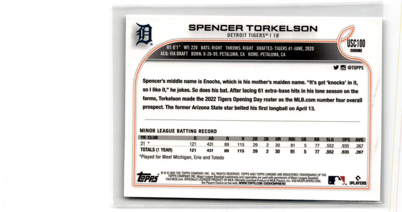 2022 Topps Chrome Update Spencer Torkelson