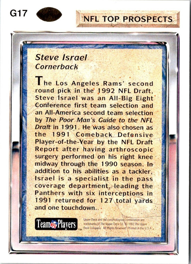 1992 Upper Deck Steve Israel