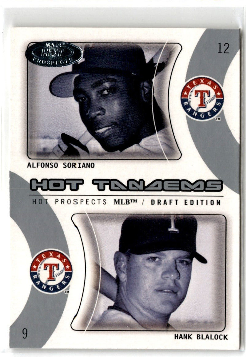 2004 Fleer Hot Prospects Draft Edition Tandems Alfonso Soriano/Hank Blalock