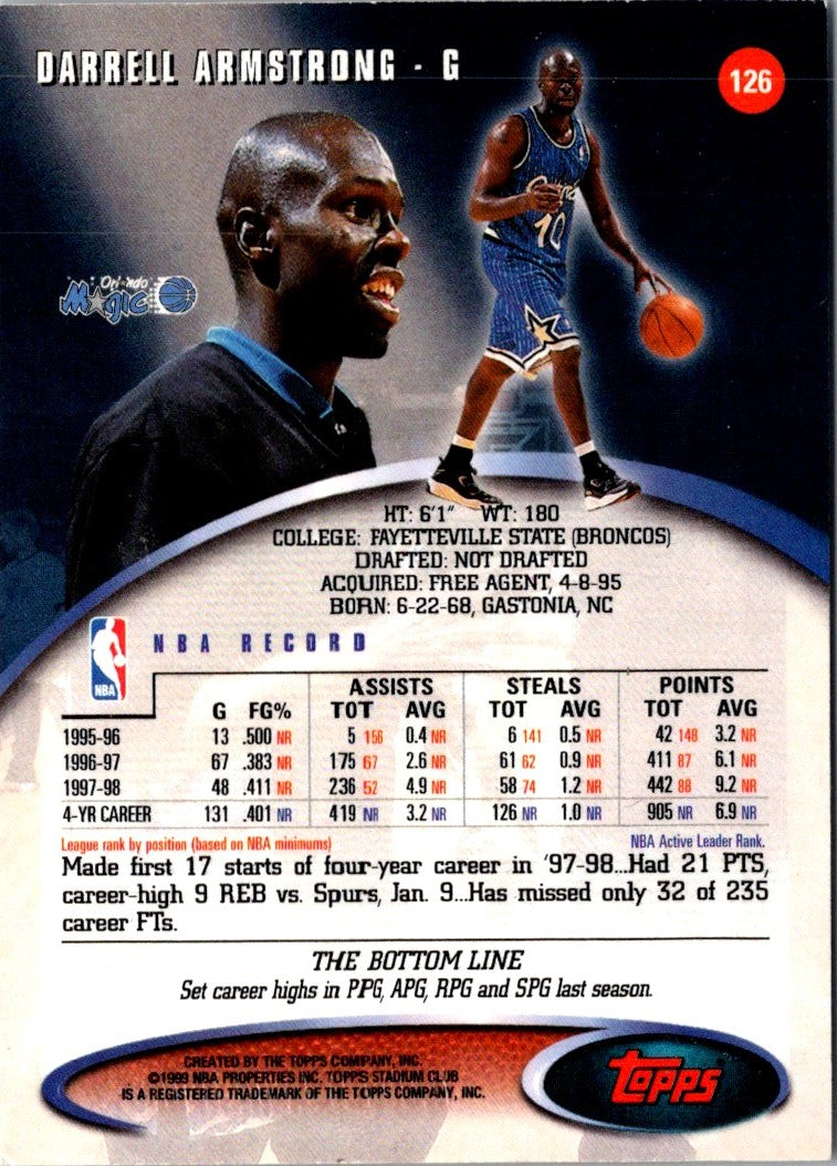 1998 Stadium Club Darrell Armstrong