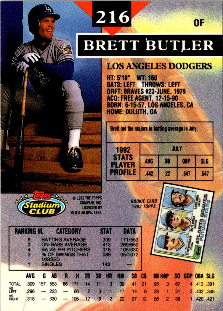 1993 Stadium Club Members Only Brett Butler