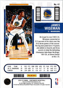 2022 Panini Contenders Season Ticket James Wiseman