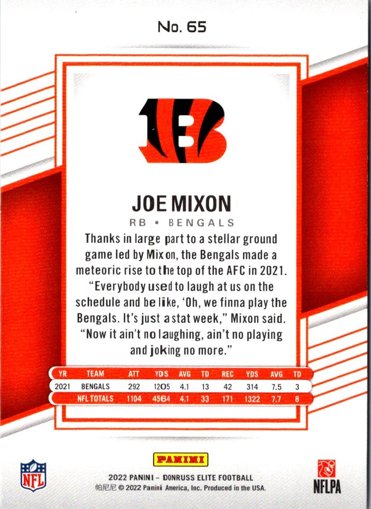 2022 Donruss Elite Joe Mixon