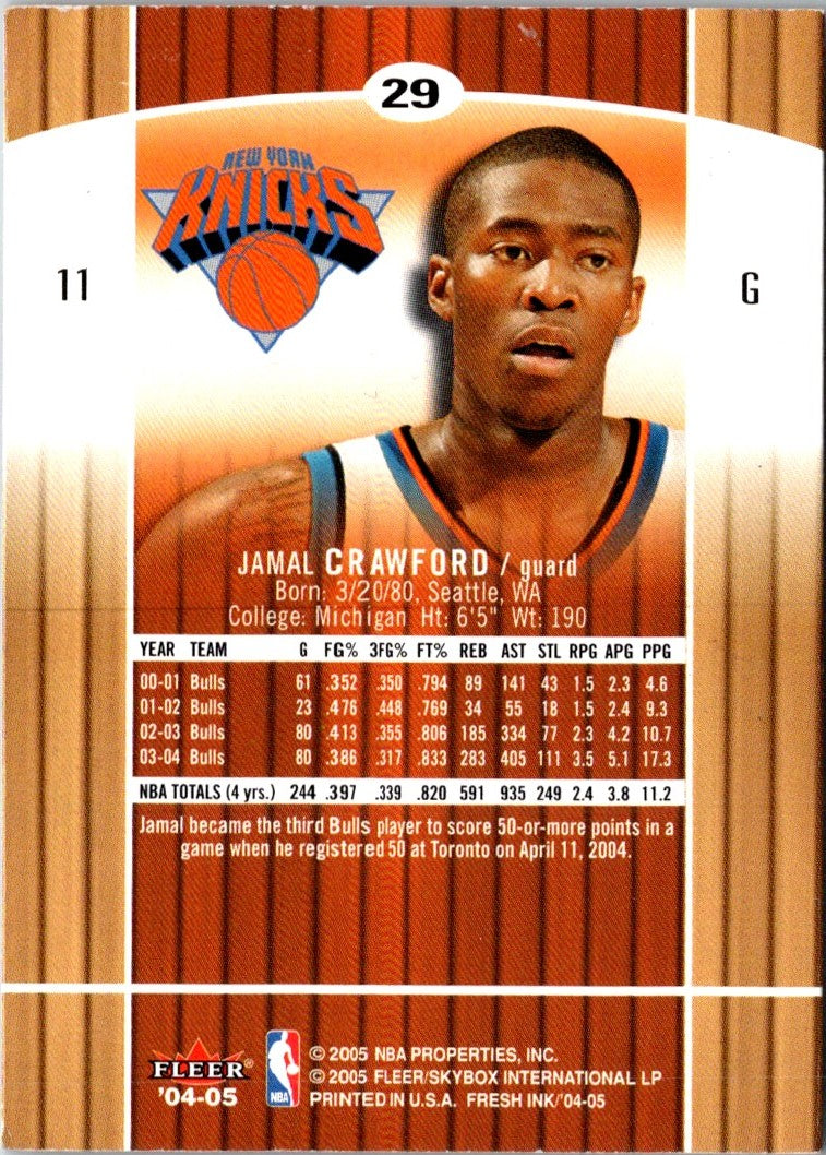 2004 SkyBox Fresh Ink Jamal Crawford