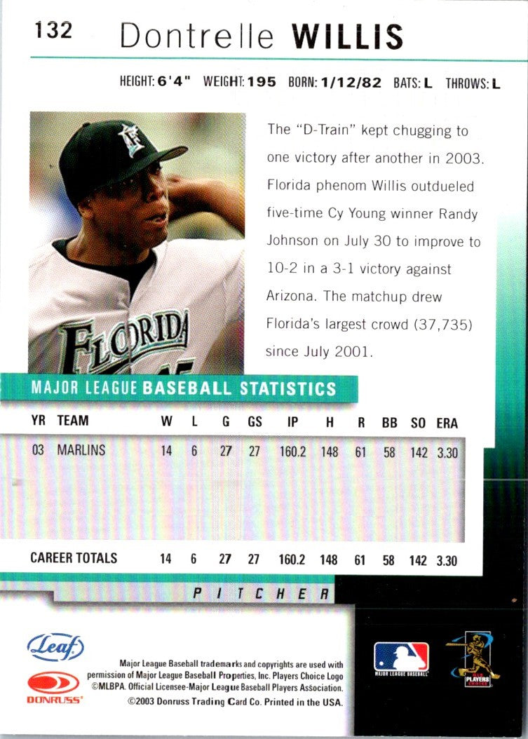 2004 Leaf Press Proofs Red Dontrelle Willis