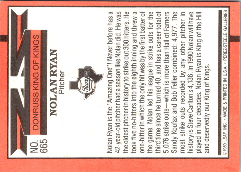 1990 Donruss Nolan Ryan 5000K