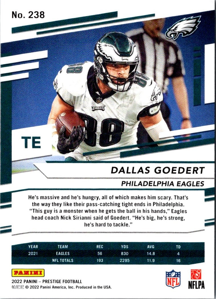 2022 Panini Prizm Blue Dallas Goedert