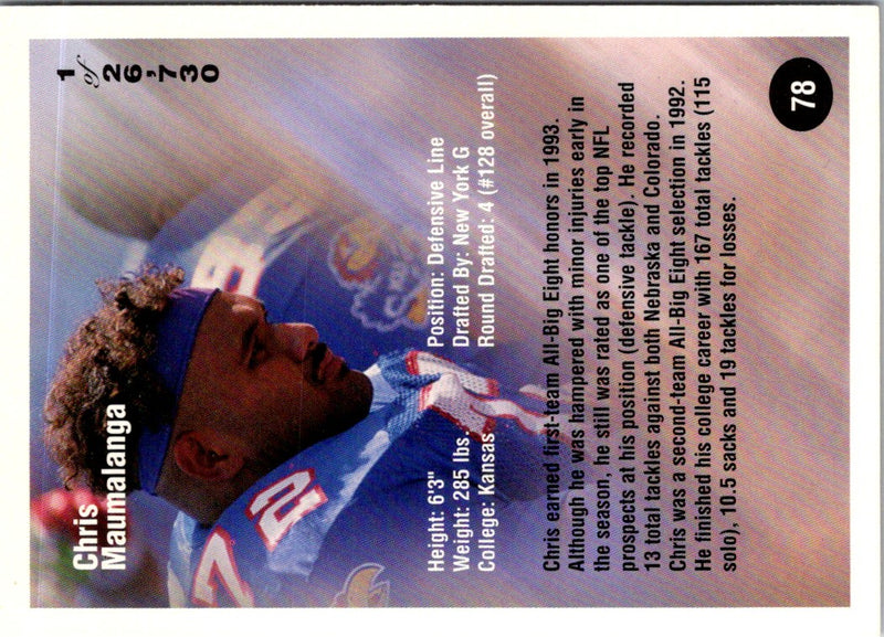 1994 Superior Rookies Chris Maumalanga