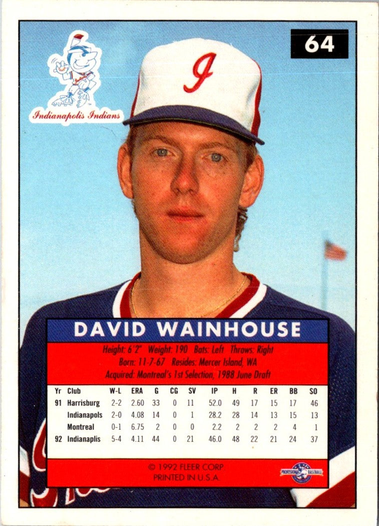 1992 Fleer Excel David Wainhouse