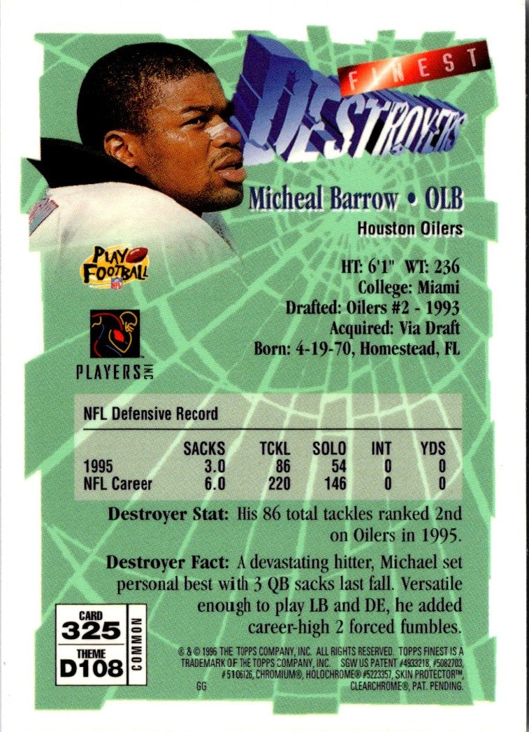 1996 Topps Micheal Barrow