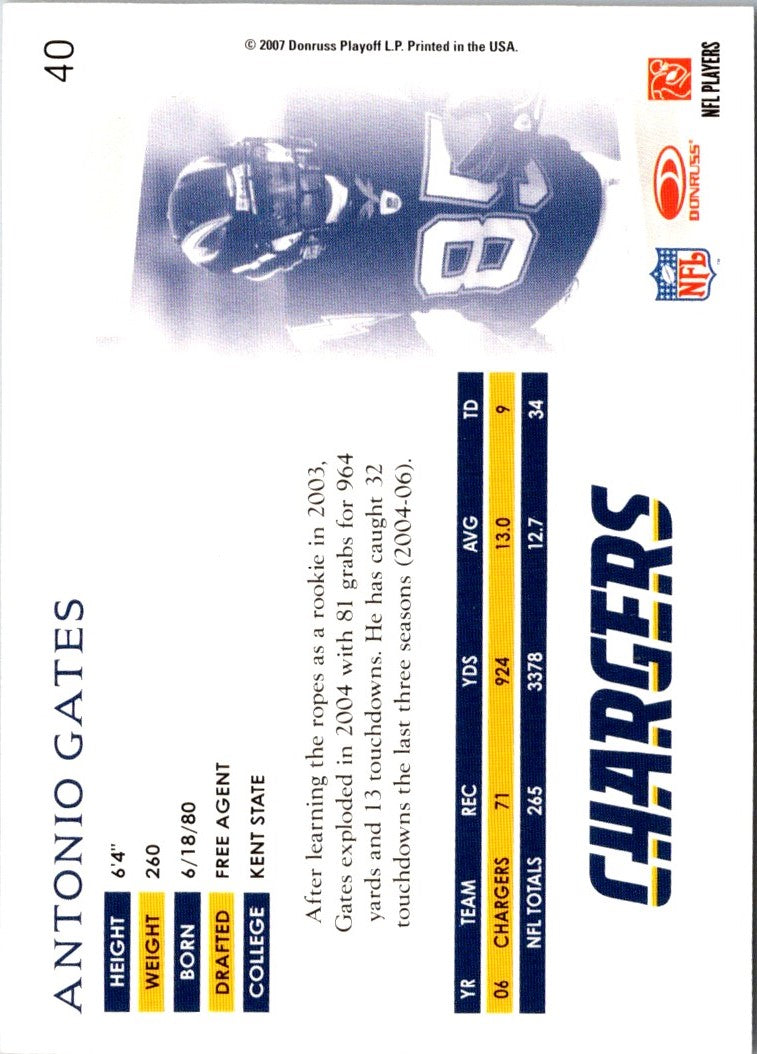 2007 Donruss Threads Antonio Gates