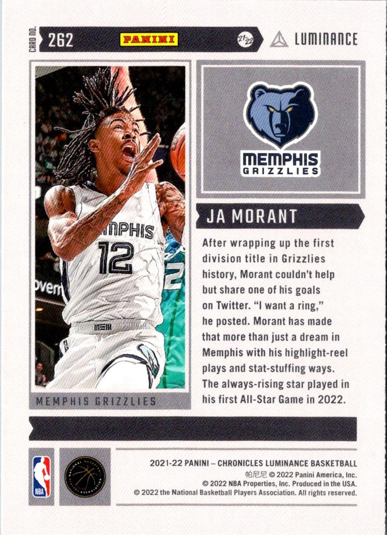2021 Panini Chronicles Ja Morant