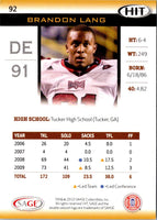2010 SAGE HIT Brandon Lang #92