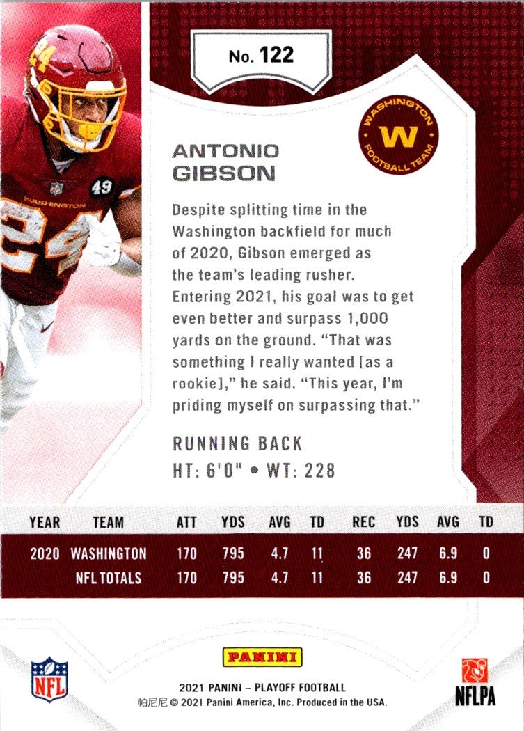 2021 Panini Playoff Antonio Gibson