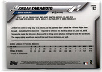 2020 Topps Chrome Jordan Yamamoto #82 Rookie