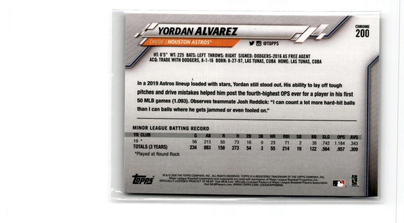 2020 Topps Chrome Yordan Alvarez