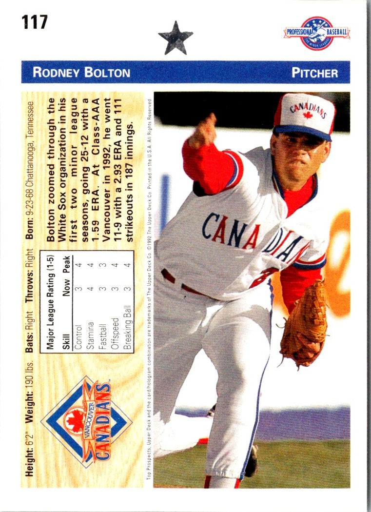 1992 Upper Deck Minors Rodney Bolton