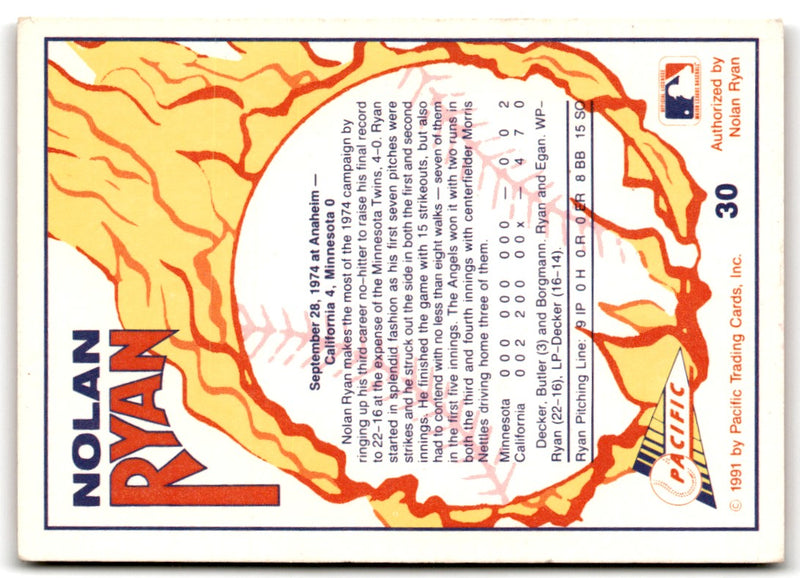 1991 Pacific Nolan Ryan Texas Express I 7th No Hitter - Nolan Ryan