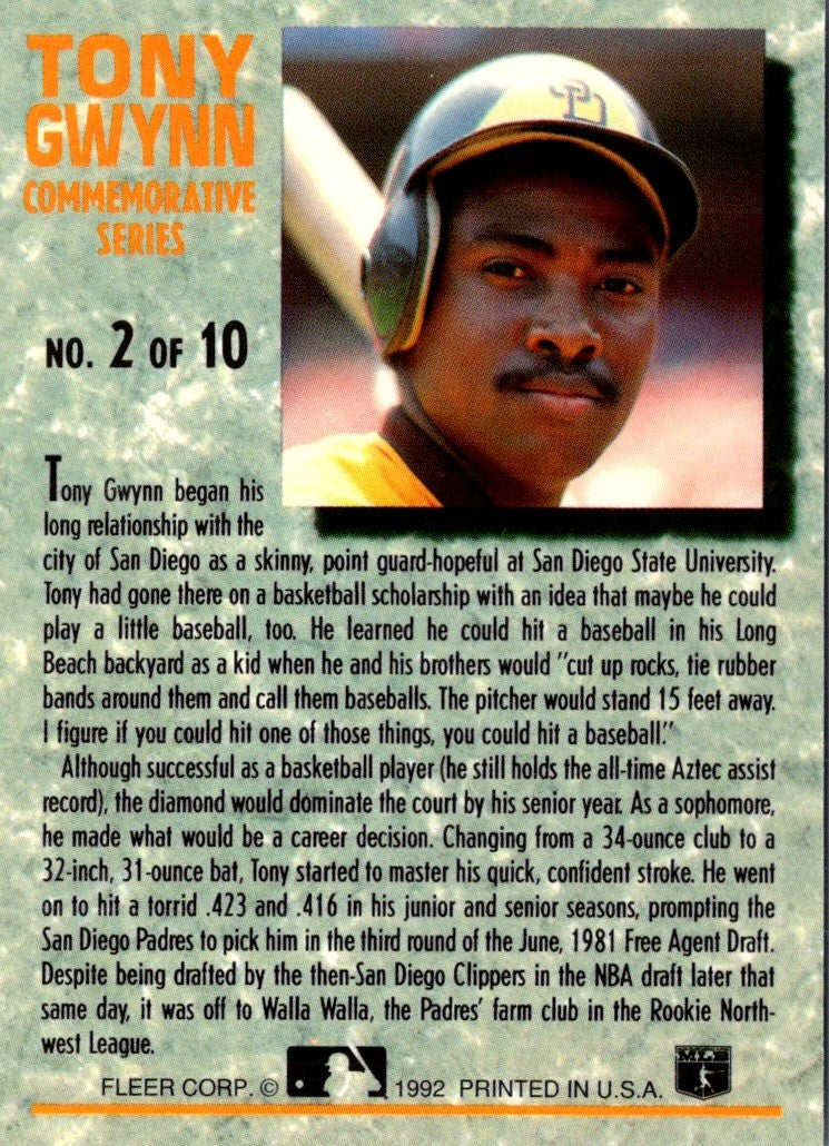 1992 Ultra Tony Gwynn Commemorative Series Tony Gwynn