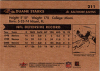 2001 Fleer Tradition Glossy Duane Starks #211