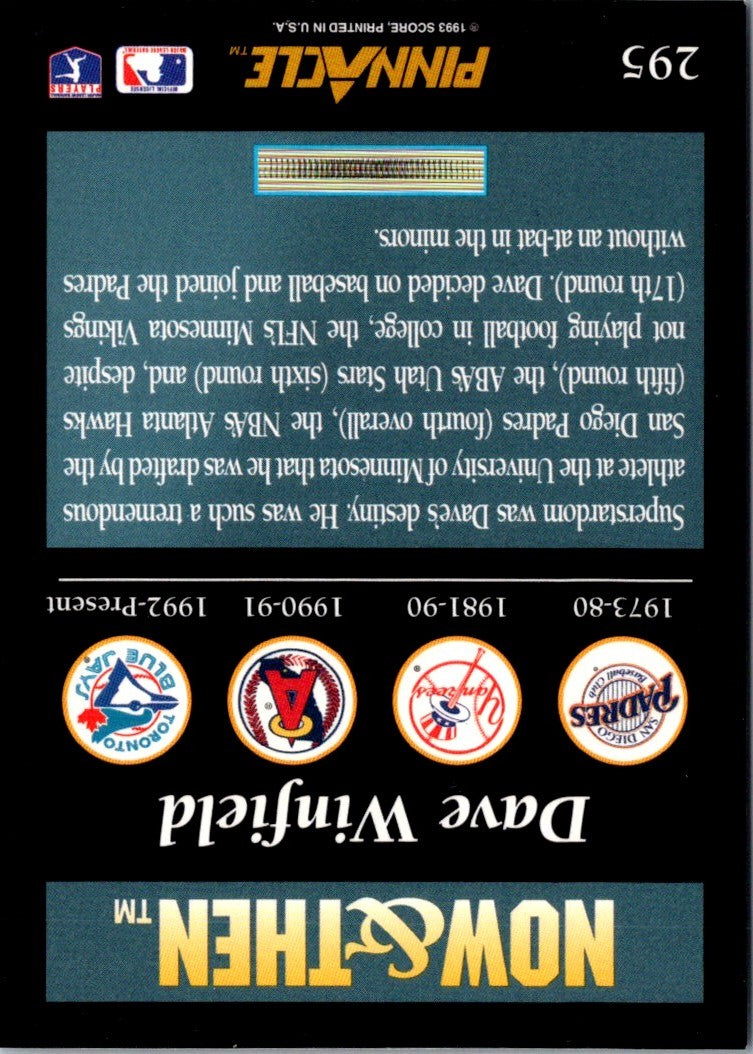 1993 Pinnacle Dave Winfield