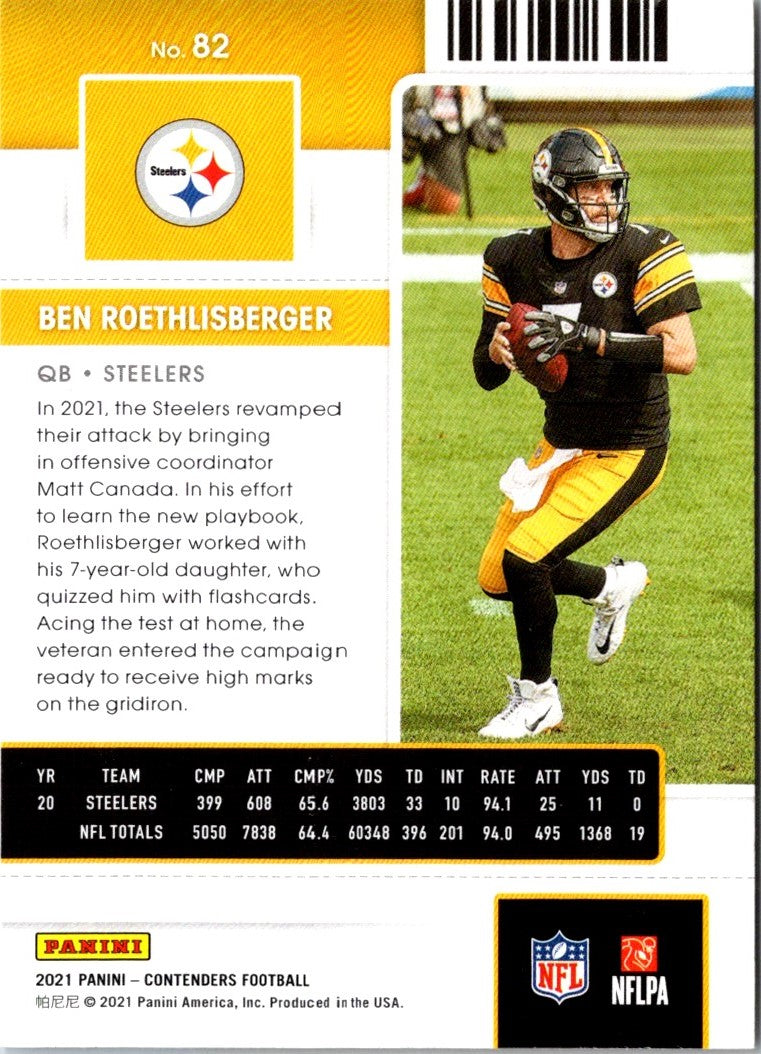 2021 Panini Contenders Ben Roethlisberger